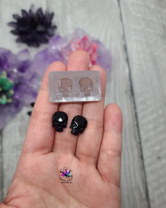 Crystal Skull Stud Earrings Silicone Mold for Resin casting - 14×10 mm