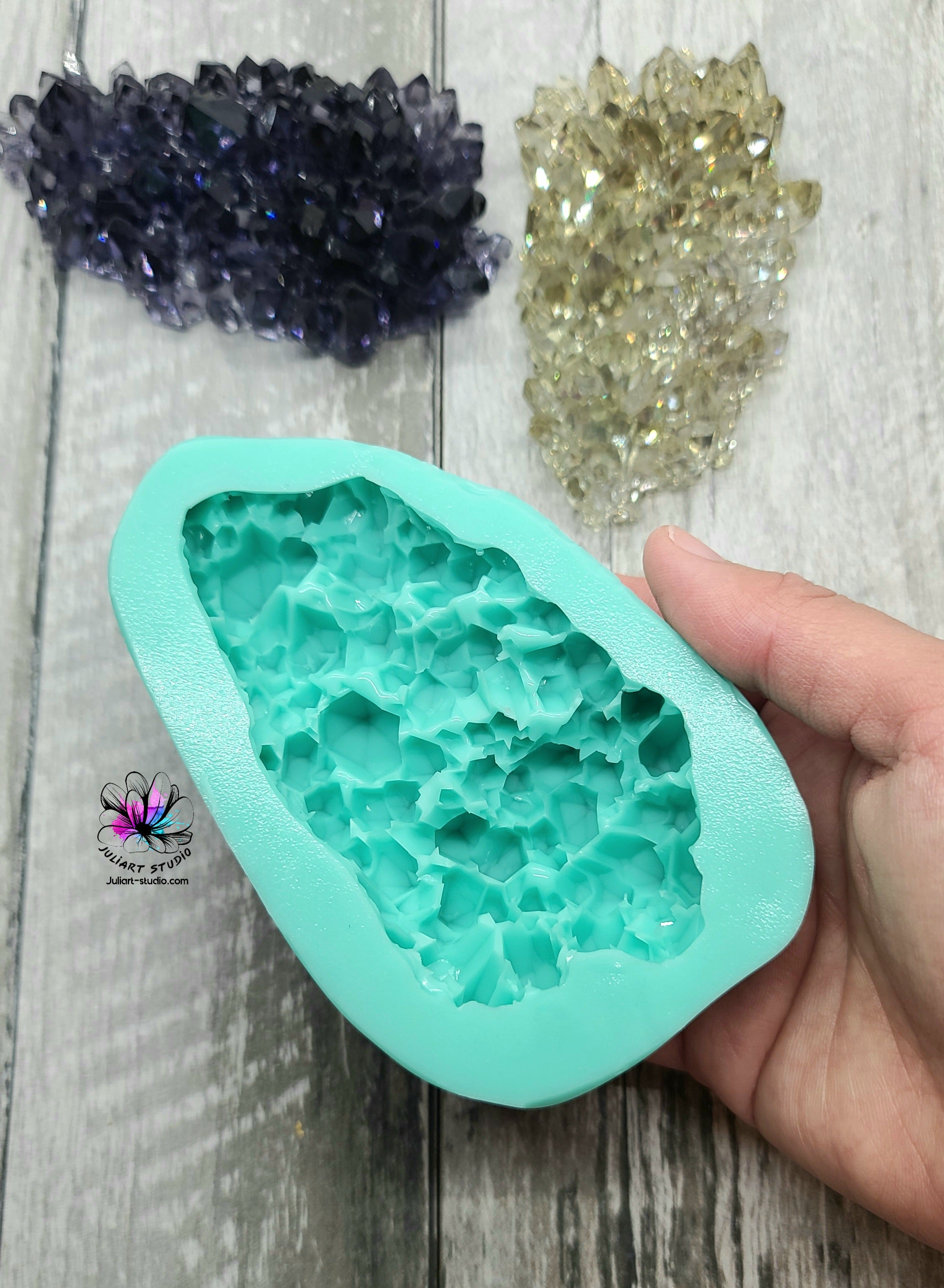 Moule Silicone Finger Heart Pour Sous-verre Géométrique (résine, Géode, Agate) - Neuf