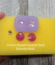 Load image into Gallery viewer, 14 mm Round Faceted Stud Earrings Silicone Mold for Resin casting
