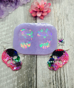 1.75 inch HOLO Skull Earrings Silicone Mold for Resin