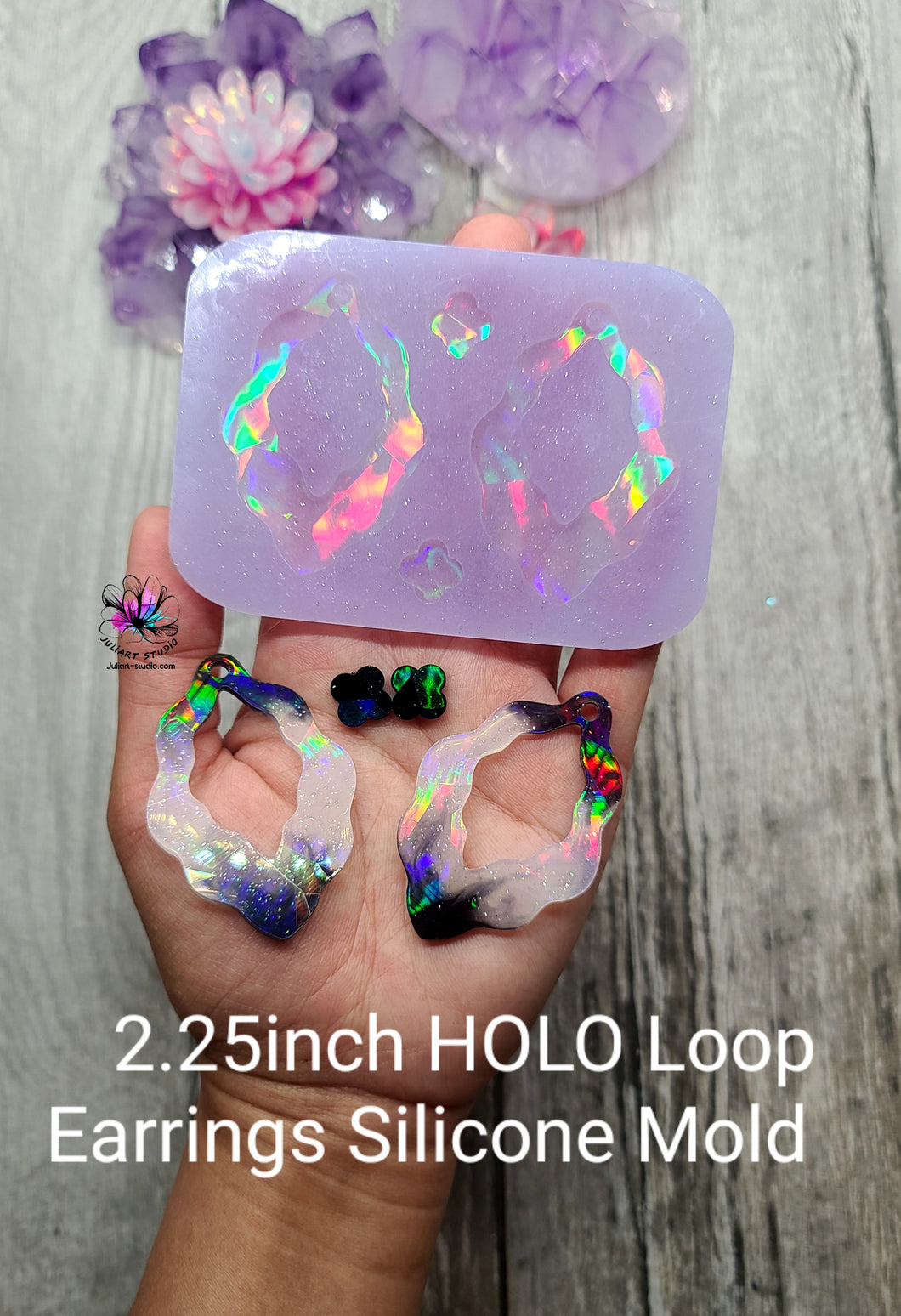 2.25 inch HOLO Loop Earrings Silicone Mold for Resin