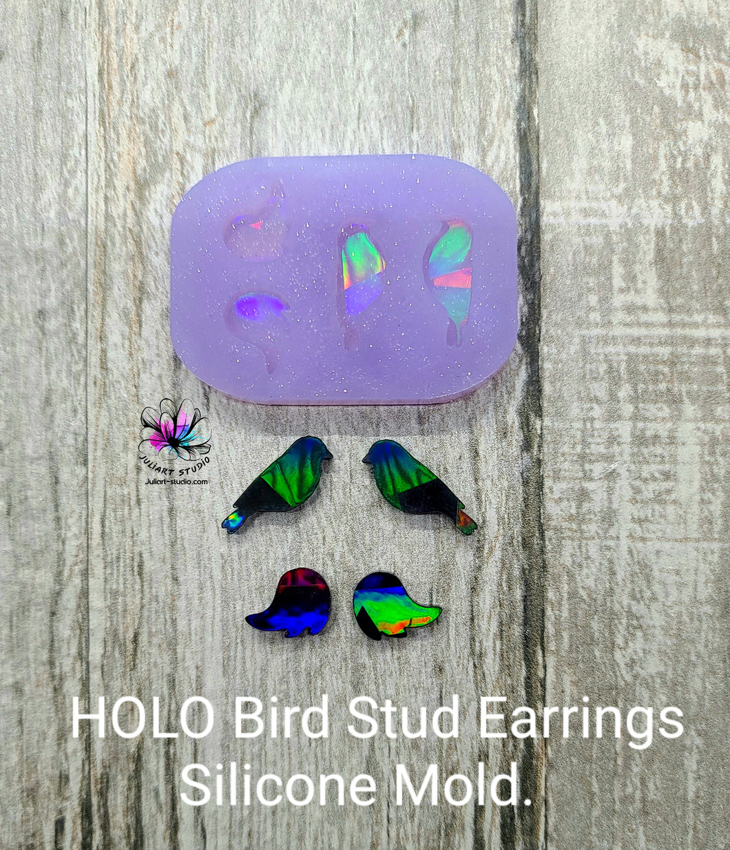 HOLO Bird Stud Earrings Silicone Mold for Resin