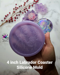 4 inch Labrador Coaster Silicone Mold for Resin casting