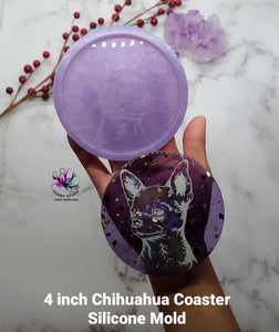4 inch Chihuahua Coaster Silicone Mold for Resin casting