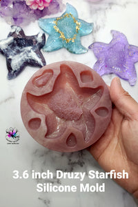 3.6 inch Druzy Starfish Silicone Mold for Resin