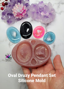 Oval Druzy Pendant Earrings Silicone Mold for Resin casting