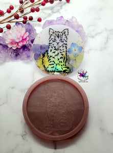 4 inch Kitty Coaster Silicone Mold for Resin casting