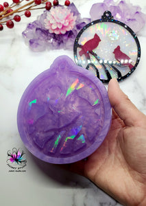 4.5 inch HOLO Christmas Bauble CARDINALS Silicone Mold for Resin