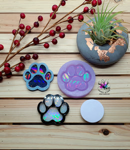 2.15 inch HOLO Paw Phone Grip Silicone Mold for Resin