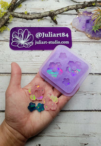1.25 inch HOLO Flower Earrings (#HE-Flow) Silicone Mold for Resin