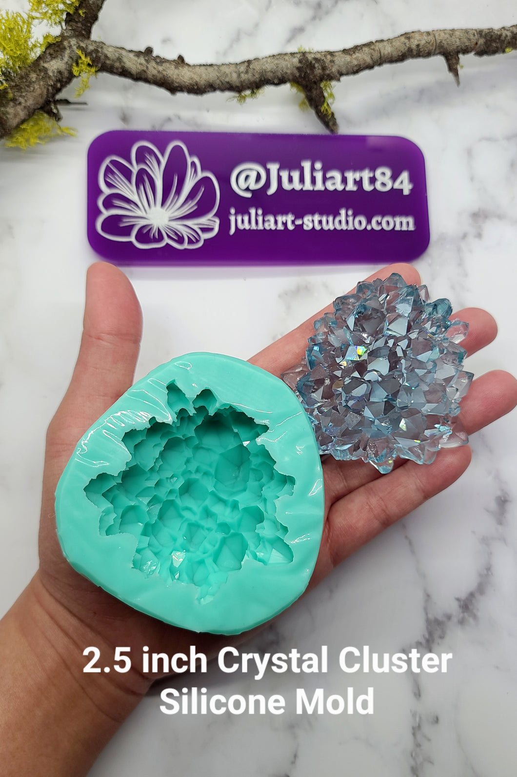 2.5 inch Crystal Cluster (#CC1) Silicone Mold for Resin