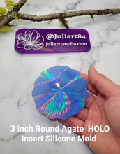 Load image into Gallery viewer, 3 inch Round Agate HOLO Insert Silicone Mold for Resin
