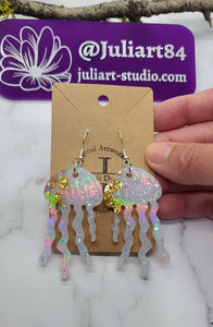 2.25 inch HOLO Jellyfish Earrings (HE-Jel) Silicone Mold for Resin