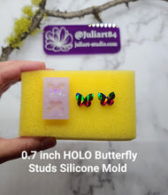 Load image into Gallery viewer, 0.7 inch HOLO Butterfly Studs Silicone Mold for Resin
