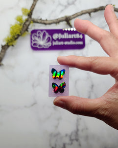 0.7 inch HOLO Butterfly Studs Silicone Mold for Resin