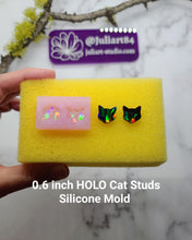Load image into Gallery viewer, 0.6 inch HOLO Cat Studs Silicone Mold for Resin
