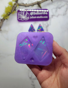 2 inch HOLO Diamond Shape Earrings Silicone Mold for Resin