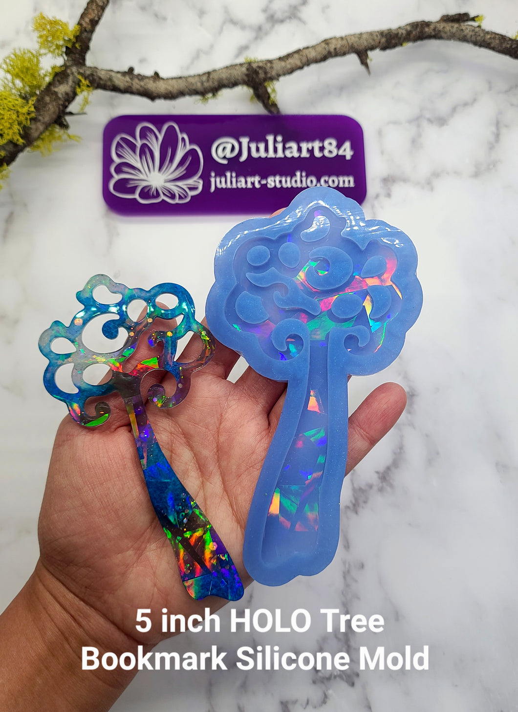 5 inch HOLO Tree Bookmark Silicone Mold for Resin
