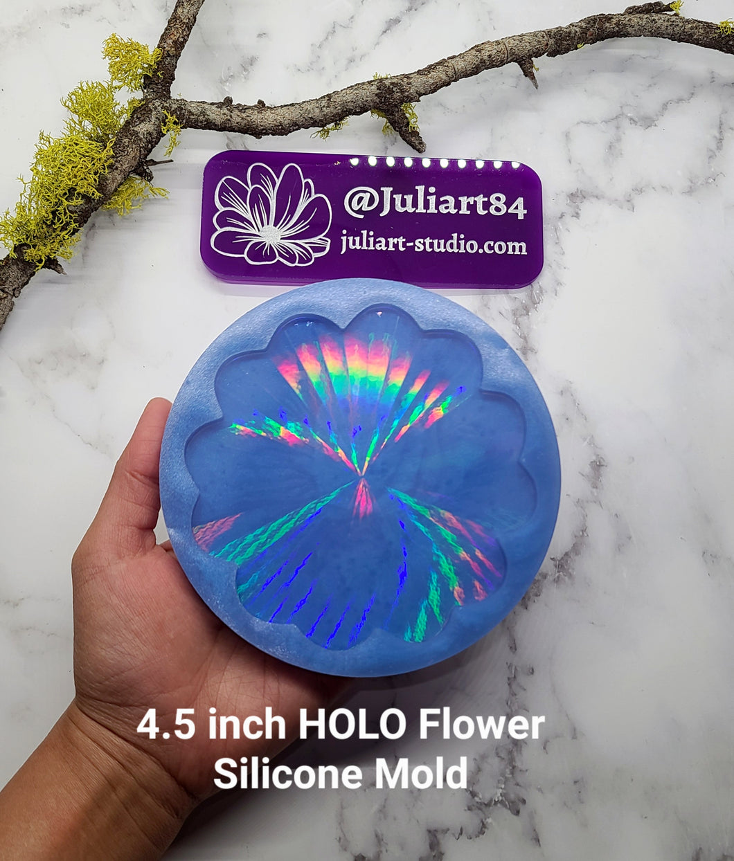 4.5 inch HOLO Flower Silicone Mold for Resin