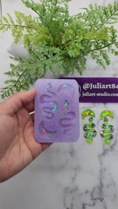 2.1 inch HOLO Snake Earrings Silicone Mold for Resin