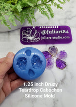 Load image into Gallery viewer, 1.25 inch Druzy Teardrop Cabochon Silicone Mold for Resin casting

