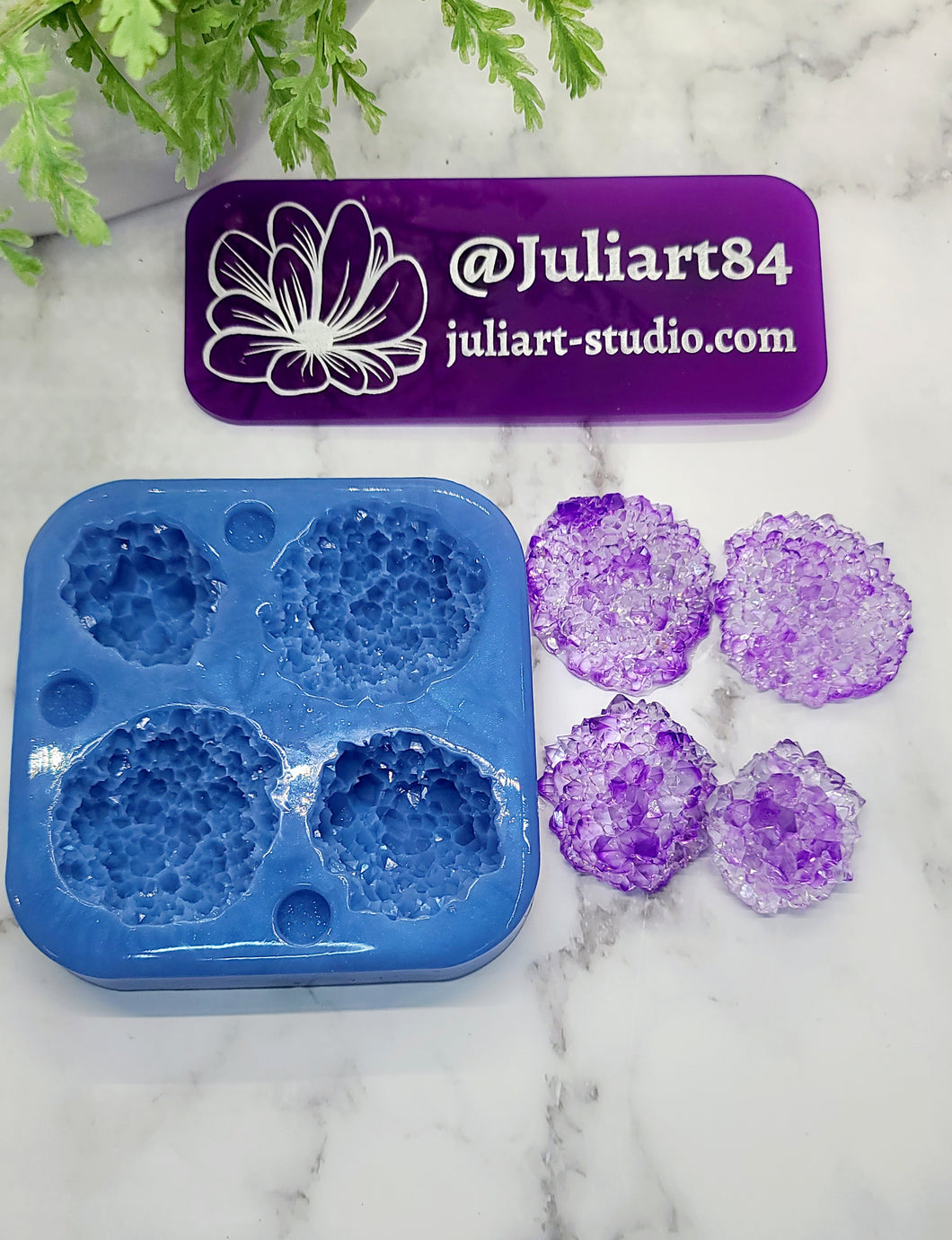 1.25 - 1.75 inch Druzy Cabochon Set Silicone Mold for Resin casting