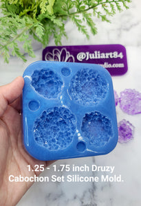 1.25 - 1.75 inch Druzy Cabochon Set Silicone Mold for Resin casting