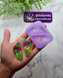 2.1 inch HOLO Fairy Wings Earrings Silicone Mold for Resin