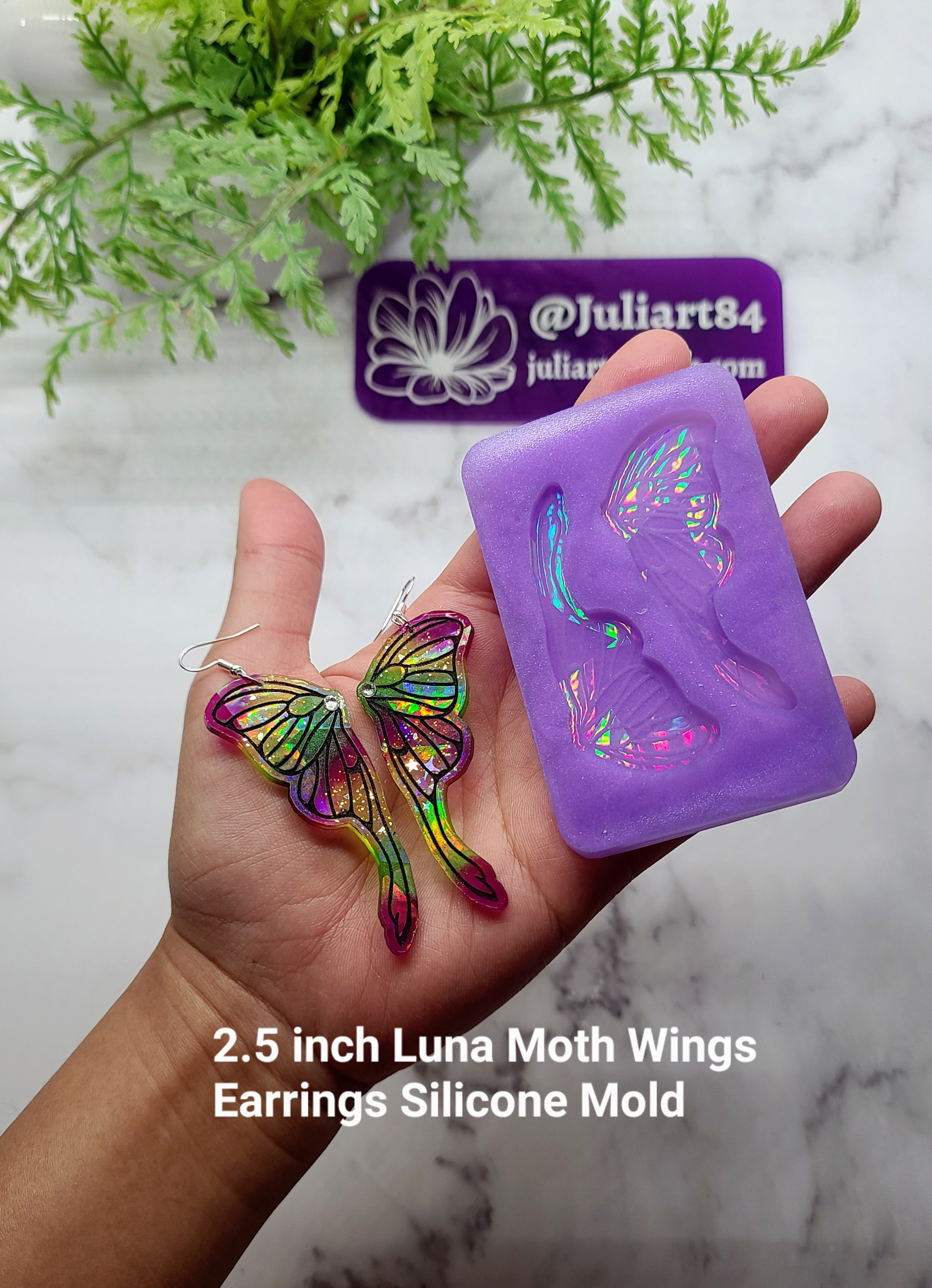 Luna Moth Wing Earrings Shrink Plastic Earrings Hypoallergenic 