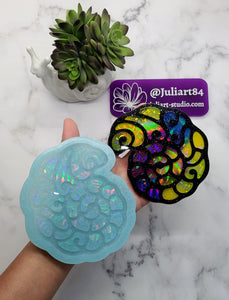 4.5 inch HOLO Seashell (ROUND) Silicone Mold for Resin