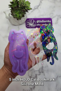 5 inch HOLO Cat Bookmark Silicone Mold for Resin
