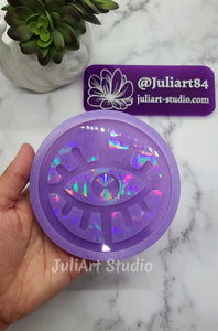4 inch HOLO Evil Eye Coaster Silicone Mold for Resin