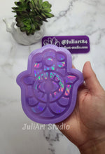 Load image into Gallery viewer, 4.75 inch HOLO Hamsa Hand Coaster Silicone Mold for Resin
