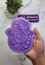 Load image into Gallery viewer, 4.75 inch HOLO Hamsa Hand Coaster Silicone Mold for Resin
