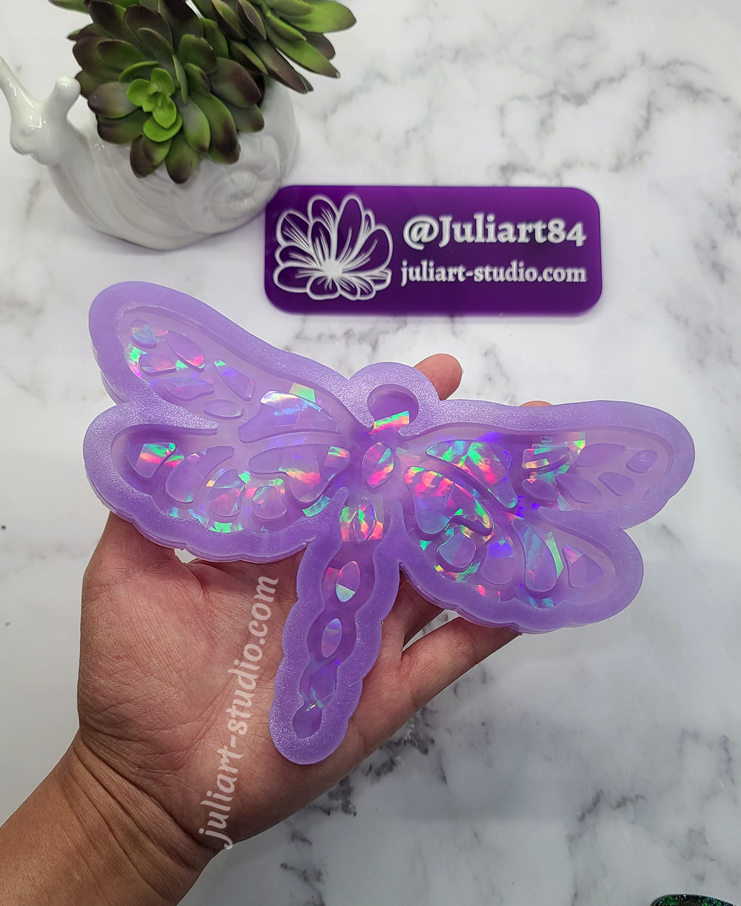 6.75 inch HOLO LARGE Dragonfly Silicone Mold for Resin