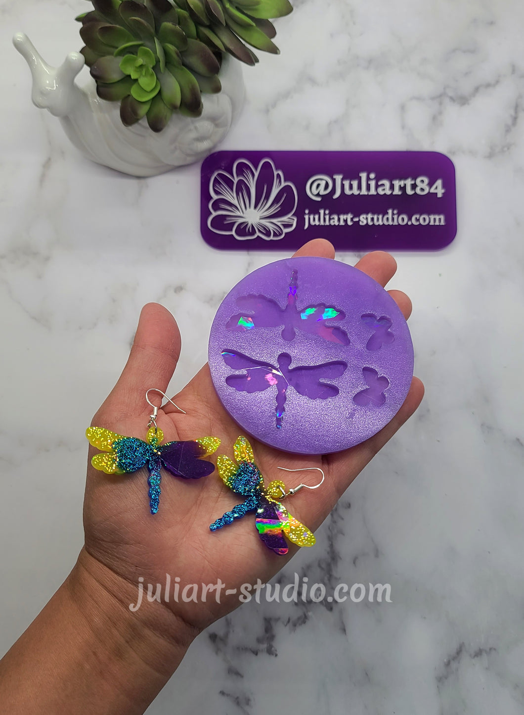 2 inch HOLO Dragonfly EARRINGS Silicone Mold for Resin