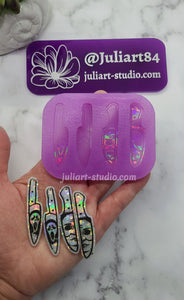 2 inch HOLO Knife Earrings Silicone Mold for Resin