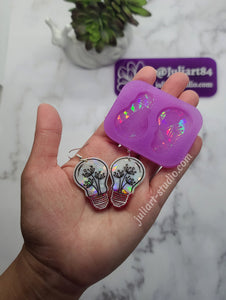 1.5 inch HOLO Light Bulb Earrings Silicone Mold for Resin
