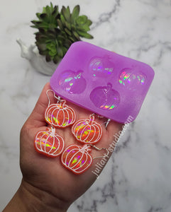 1.25 inch HOLO Pumpkin Earrings Silicone Mold for Resin