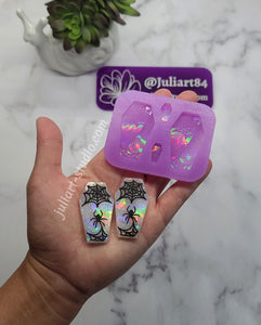 1.75 inch HOLO Coffin Earrings Silicone Mold for Resin