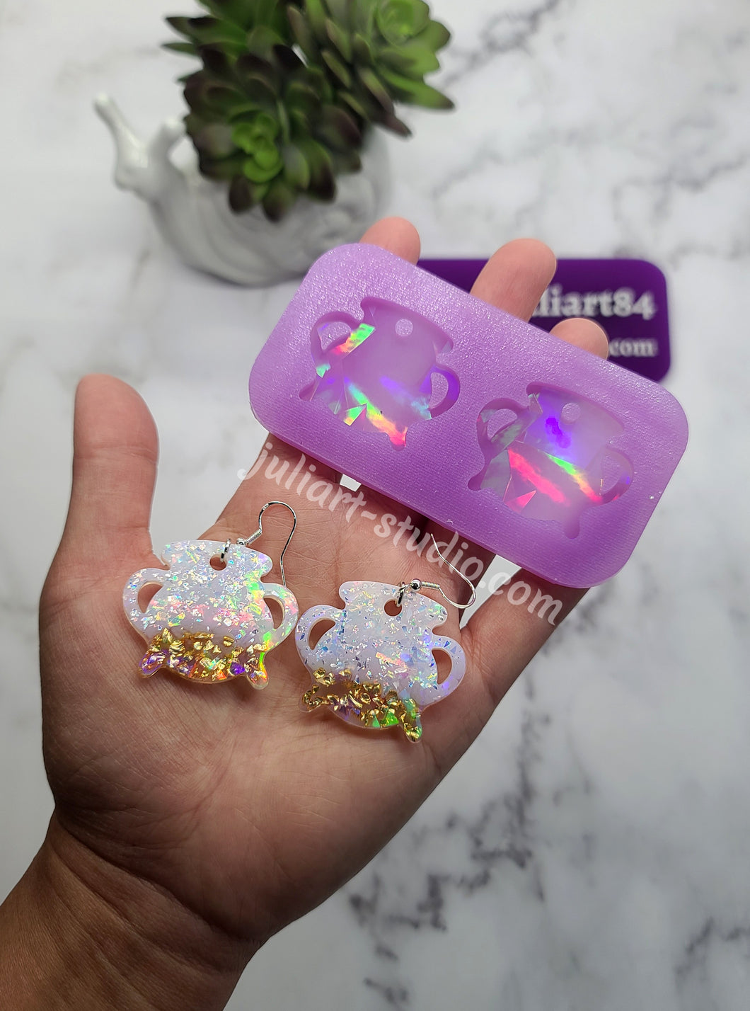 1.5 inch HOLO Cauldron Earrings Silicone Mold for Resin