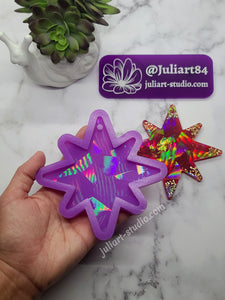 4.5 inch HOLO Eight-Point Star Silicone Mold for Resin