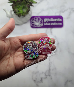 1.6 inch HOLO Snow Globe Earrings Silicone Mold for Resin
