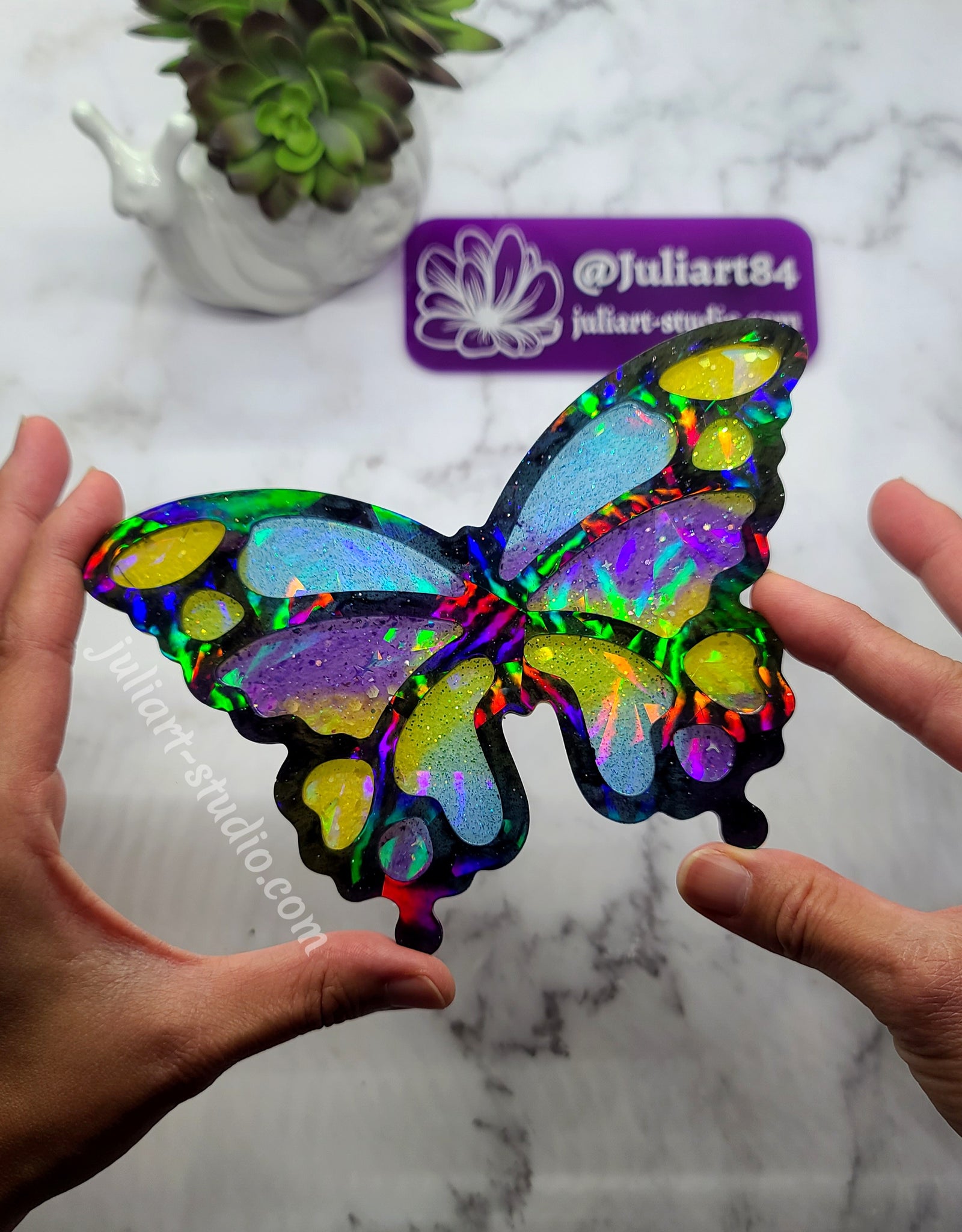 6.5 inch HOLO Large Butterfly Silicone Mold for Resin – JuliArtStudio