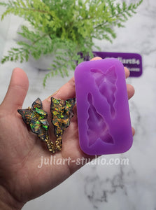 3D Long Leaf Earrings Silicone Mold for Resin casting
