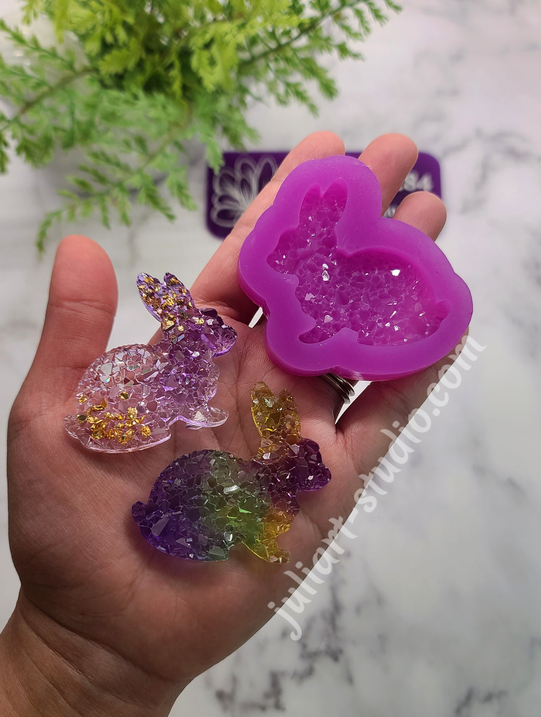 2 inch Druzy Bunny Silicone Mold for Resin