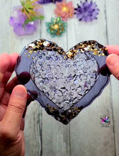 Load image into Gallery viewer, 3.5 inch Heart Druzy Insert Silicone Mold for Resin
