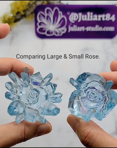 2.25 inch Large Crystal Rose Silicone Mold for Resin