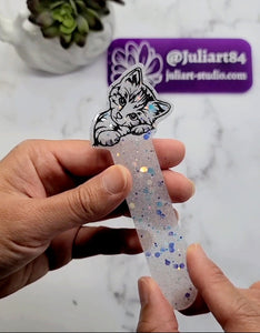 5 inch Peekaboo Kitty Bookmark Silicone Mold for Resin