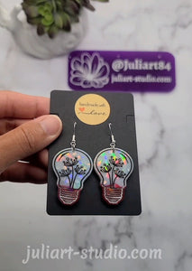 1.5 inch HOLO Light Bulb Earrings Silicone Mold for Resin